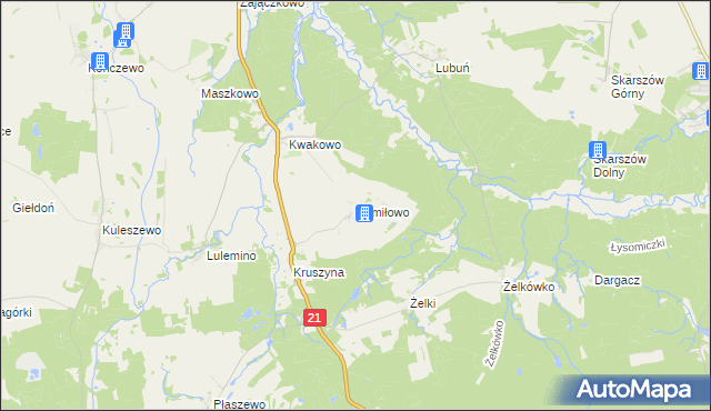 mapa Komiłowo, Komiłowo na mapie Targeo