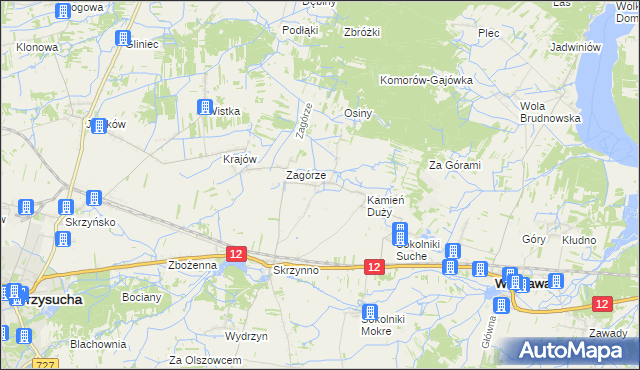 mapa Komorów gmina Wieniawa, Komorów gmina Wieniawa na mapie Targeo