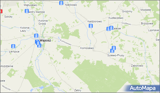mapa Komosewo, Komosewo na mapie Targeo