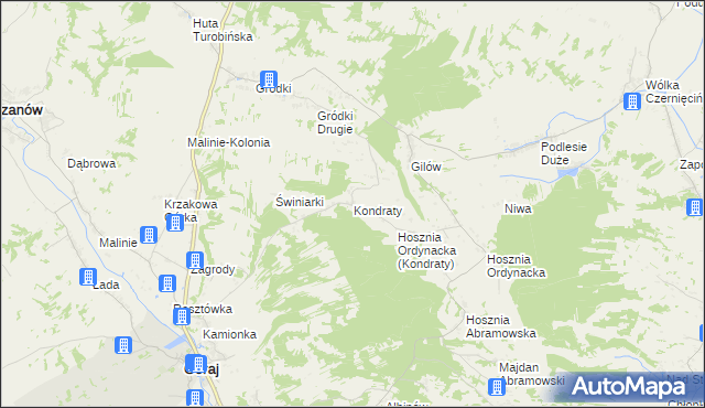 mapa Kondraty, Kondraty na mapie Targeo