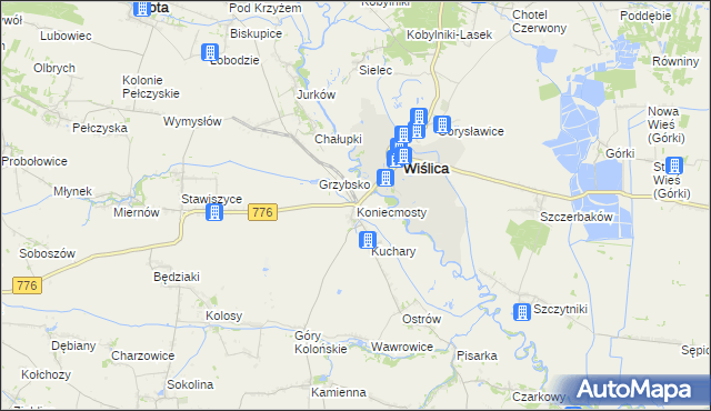 mapa Koniecmosty, Koniecmosty na mapie Targeo