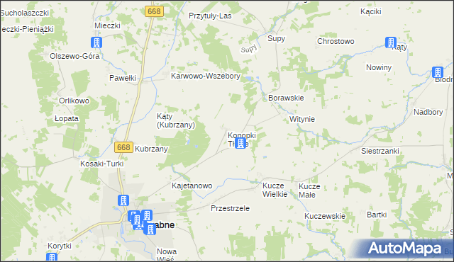 mapa Konopki Tłuste, Konopki Tłuste na mapie Targeo