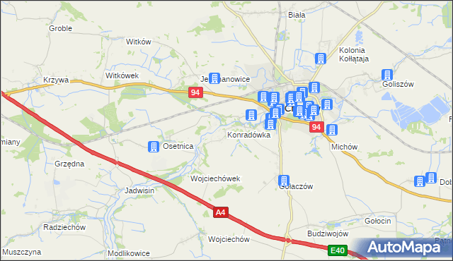 mapa Konradówka, Konradówka na mapie Targeo