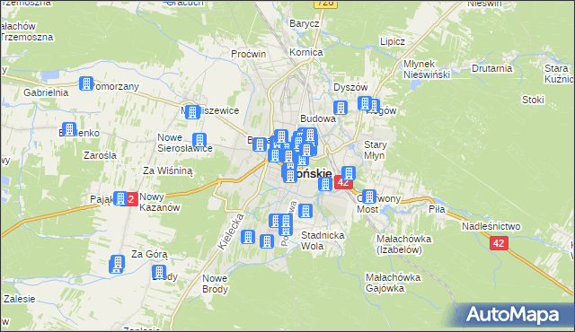 mapa Końskie, Końskie na mapie Targeo