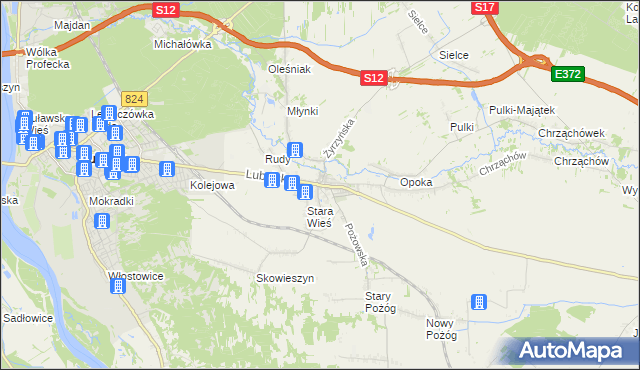 mapa Końskowola, Końskowola na mapie Targeo