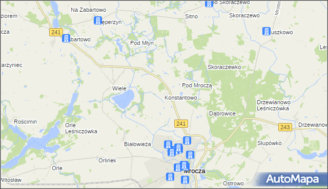 mapa Konstantowo gmina Mrocza, Konstantowo gmina Mrocza na mapie Targeo