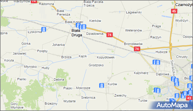 mapa Kopydłówek, Kopydłówek na mapie Targeo