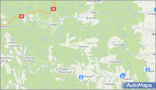 mapa Kopysno, Kopysno na mapie Targeo