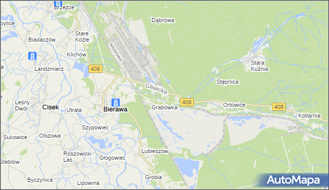 mapa Korzonek gmina Bierawa, Korzonek gmina Bierawa na mapie Targeo