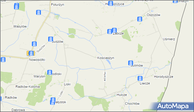 mapa Kościaszyn, Kościaszyn na mapie Targeo