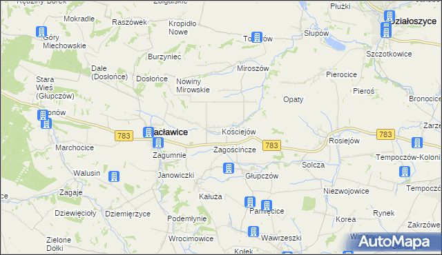 mapa Kościejów, Kościejów na mapie Targeo