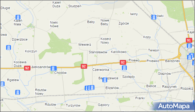 mapa Koserz-Osada, Koserz-Osada na mapie Targeo