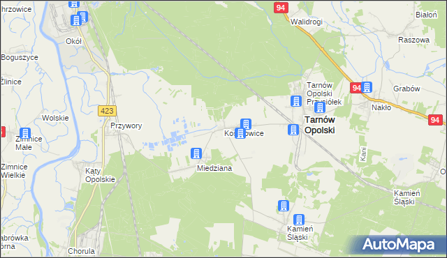 mapa Kosorowice, Kosorowice na mapie Targeo