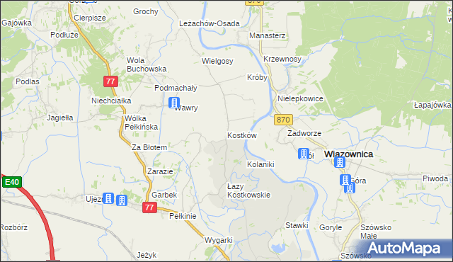 mapa Kostków, Kostków na mapie Targeo