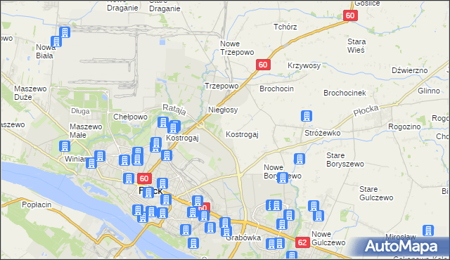 mapa Kostrogaj, Kostrogaj na mapie Targeo