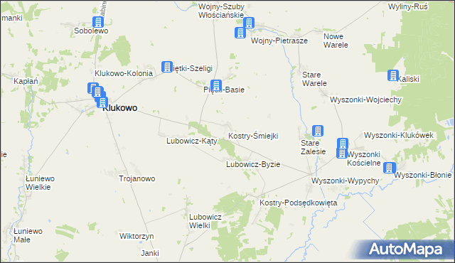 mapa Kostry-Śmiejki, Kostry-Śmiejki na mapie Targeo