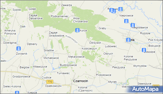 mapa Kostrzeszyn, Kostrzeszyn na mapie Targeo