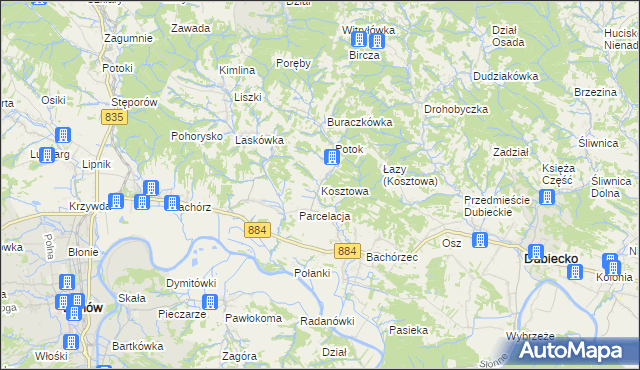 mapa Kosztowa, Kosztowa na mapie Targeo