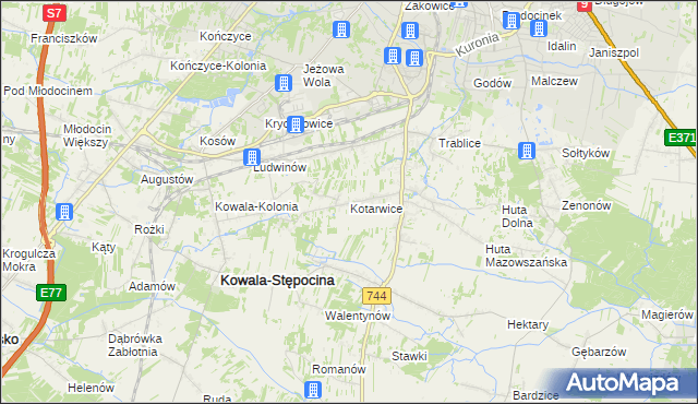 mapa Kotarwice, Kotarwice na mapie Targeo