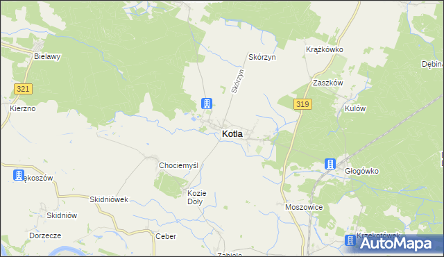 mapa Kotla, Kotla na mapie Targeo