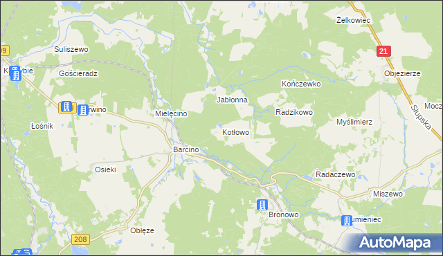 mapa Kotłowo gmina Kępice, Kotłowo gmina Kępice na mapie Targeo