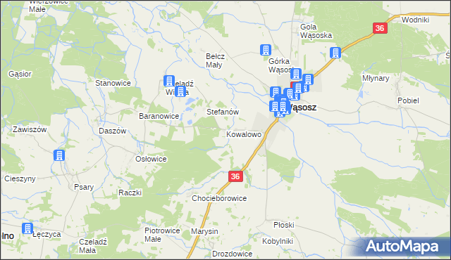 mapa Kowalowo, Kowalowo na mapie Targeo