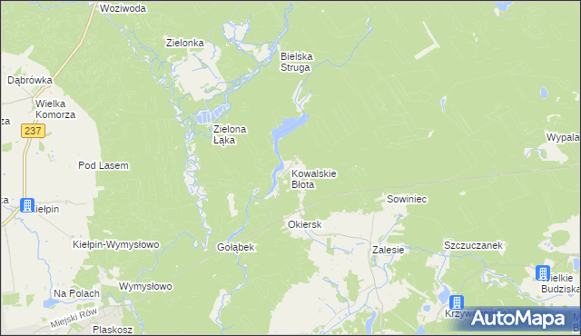 mapa Kowalskie Błota, Kowalskie Błota na mapie Targeo