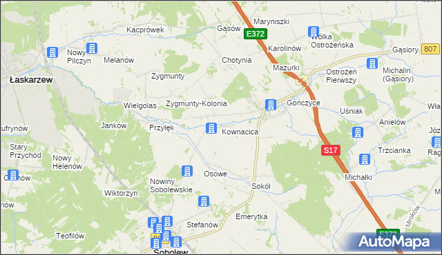 mapa Kownacica, Kownacica na mapie Targeo