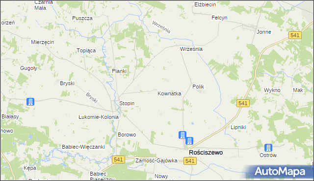 mapa Kownatka, Kownatka na mapie Targeo