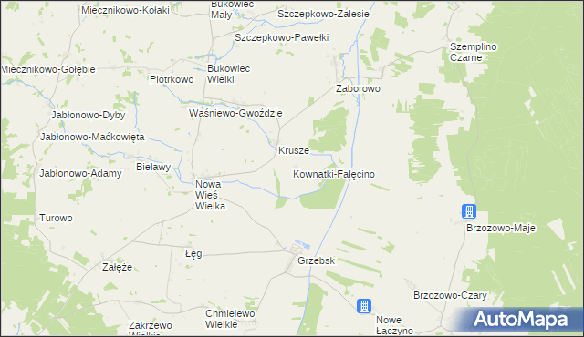 mapa Kownatki-Falęcino, Kownatki-Falęcino na mapie Targeo