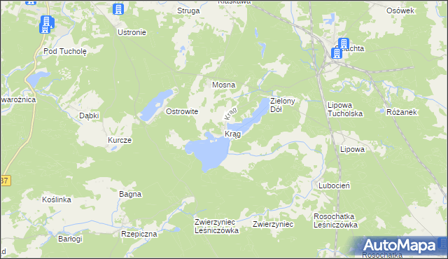 mapa Krąg gmina Śliwice, Krąg gmina Śliwice na mapie Targeo