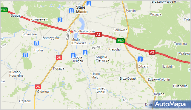 mapa Krągola Pierwsza, Krągola Pierwsza na mapie Targeo