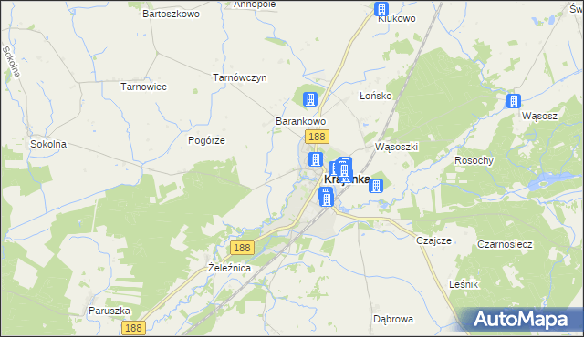 mapa Krajenka-Wybudowanie, Krajenka-Wybudowanie na mapie Targeo