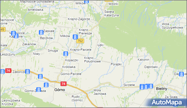 mapa Krajno Drugie, Krajno Drugie na mapie Targeo