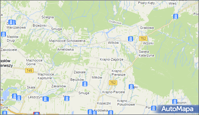 mapa Krajno-Zagórze, Krajno-Zagórze na mapie Targeo