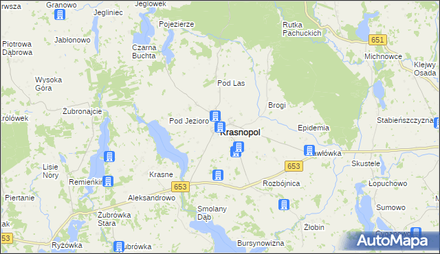 mapa Krasnopol, Krasnopol na mapie Targeo