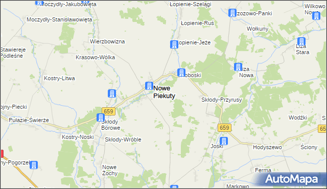 mapa Krasowo-Siódmaki, Krasowo-Siódmaki na mapie Targeo