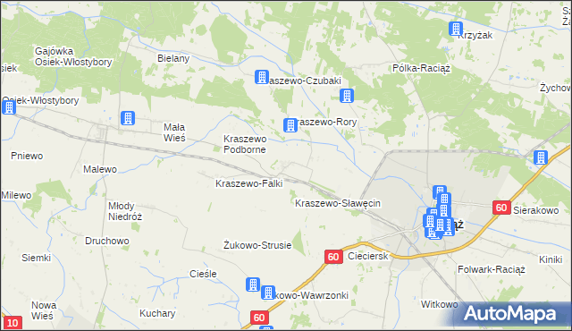 mapa Kraszewo-Gaczułty, Kraszewo-Gaczułty na mapie Targeo