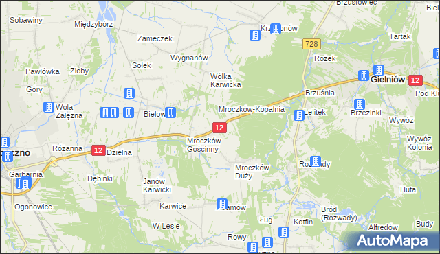 mapa Kraszków gmina Opoczno, Kraszków gmina Opoczno na mapie Targeo