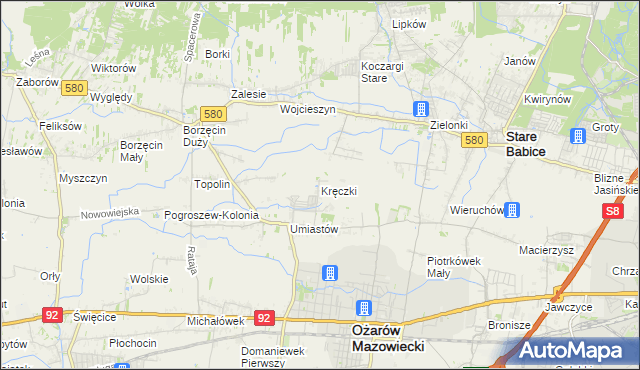 mapa Kręczki, Kręczki na mapie Targeo