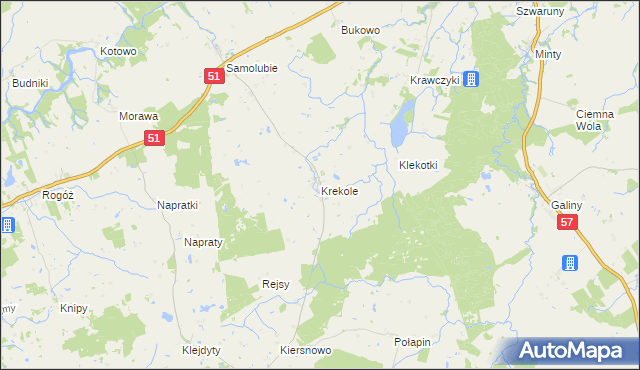 mapa Krekole, Krekole na mapie Targeo