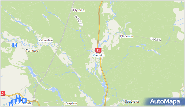 mapa Krępsko gmina Szydłowo, Krępsko gmina Szydłowo na mapie Targeo