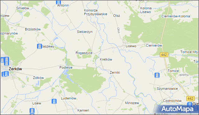 mapa Kretków, Kretków na mapie Targeo