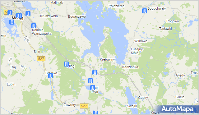 mapa Kretowiny, Kretowiny na mapie Targeo