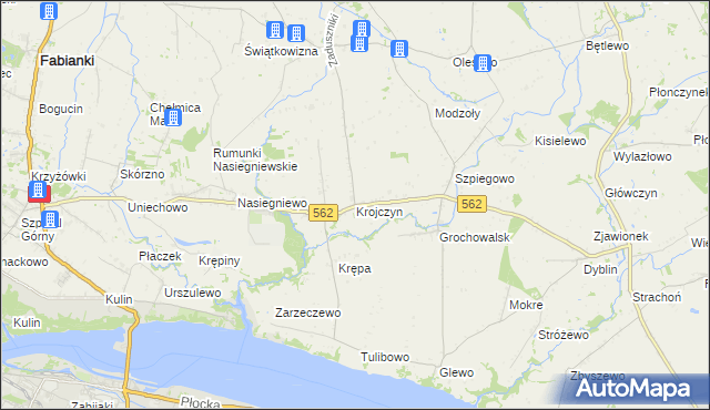mapa Krojczyn, Krojczyn na mapie Targeo