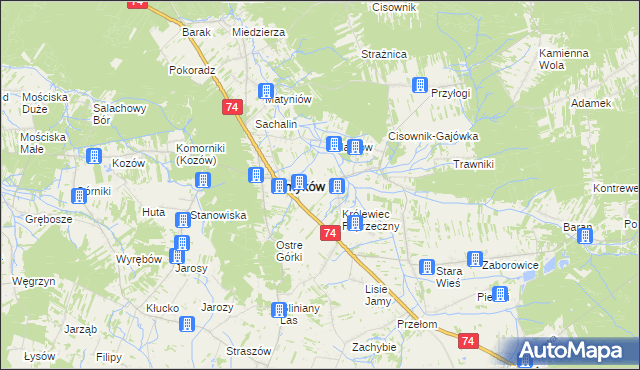 mapa Królewiec gmina Smyków, Królewiec gmina Smyków na mapie Targeo