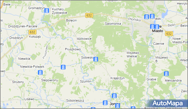 mapa Królewo gmina Joniec, Królewo gmina Joniec na mapie Targeo