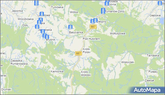 mapa Królik Polski, Królik Polski na mapie Targeo