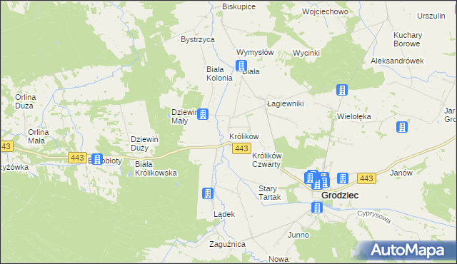 mapa Królików, Królików na mapie Targeo