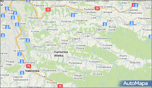 mapa Królowa Polska, Królowa Polska na mapie Targeo